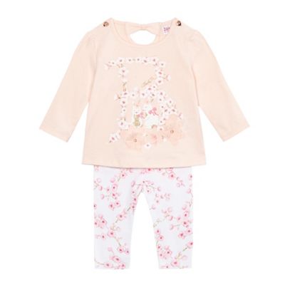 Baby girls' pink floral print top and leggings